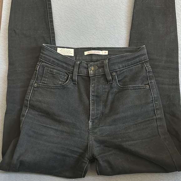 Levi’s Mile High Super Skinny Black Jeans Size 25 - Picture 6 of 8